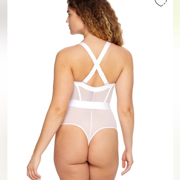NWT DKNY Sheer Mesh Panel Thong Bodysuit - Picture 4 of 5